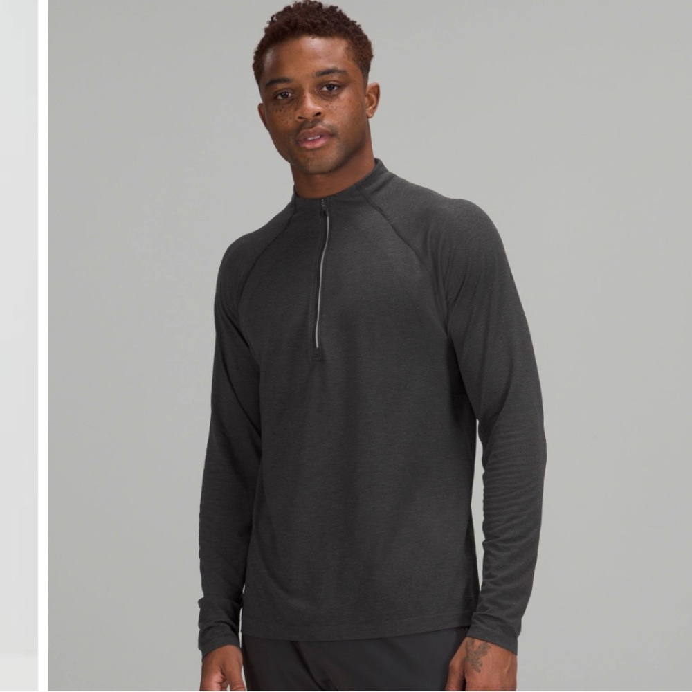 lululemon Men's Metal Vent Tech Half-Zip 2.0 Charcoal Gray/Black